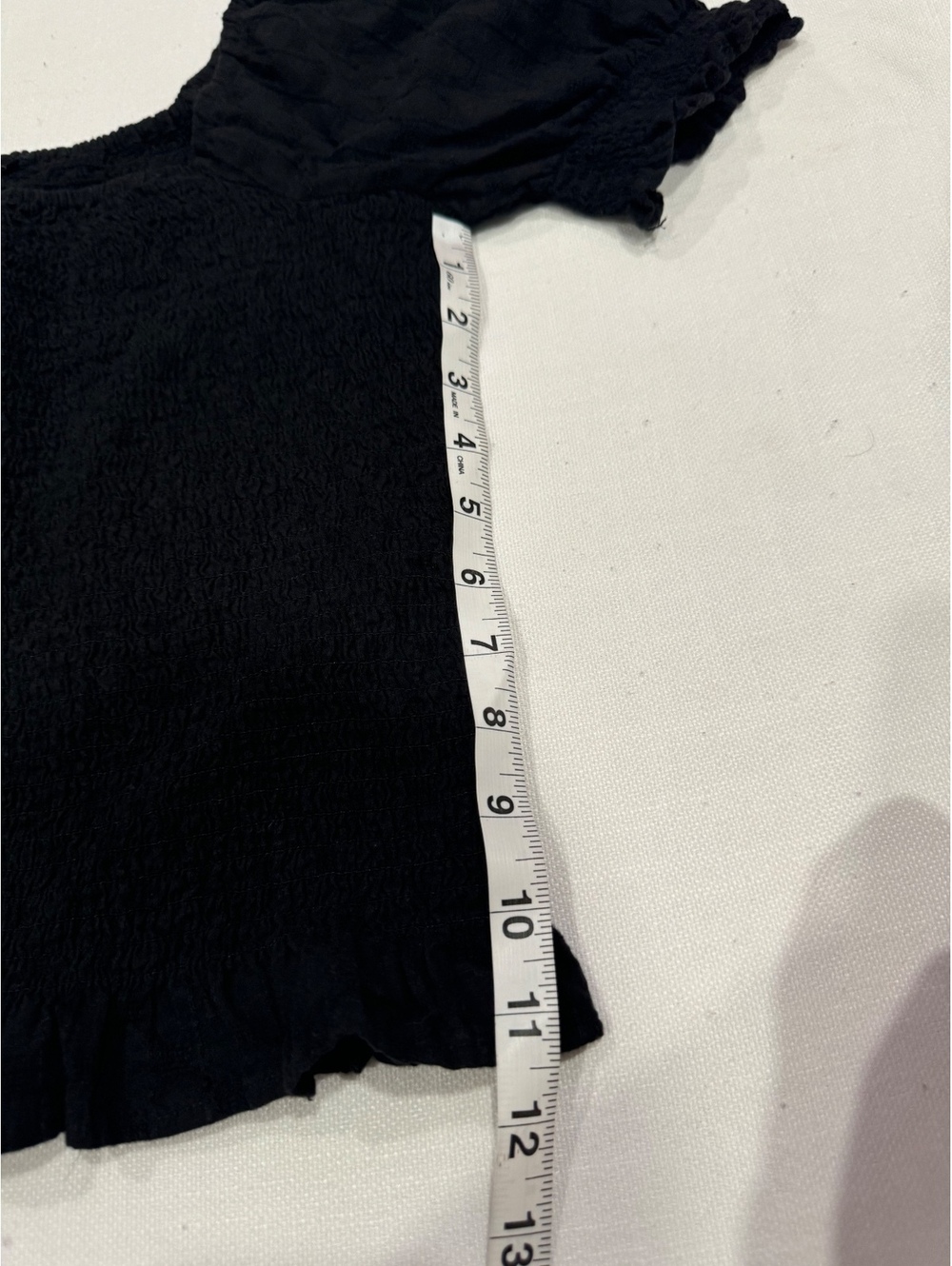 Madewell Lucie Puff-Sleeve Smocked Bodice Top Black Small - Picture 9 of 9